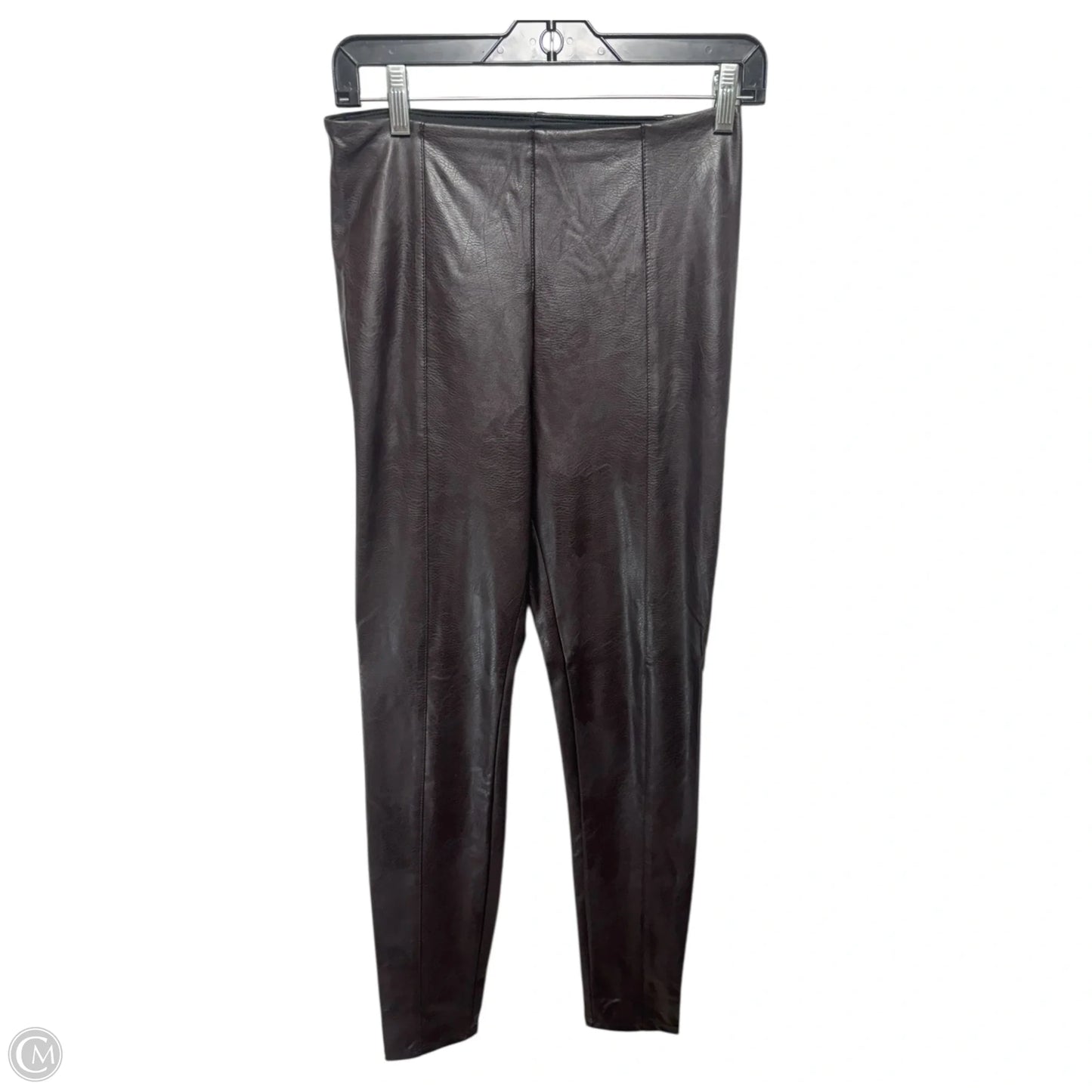 Faux Leather Pants Leggings By Lysse In Brown, Size: M