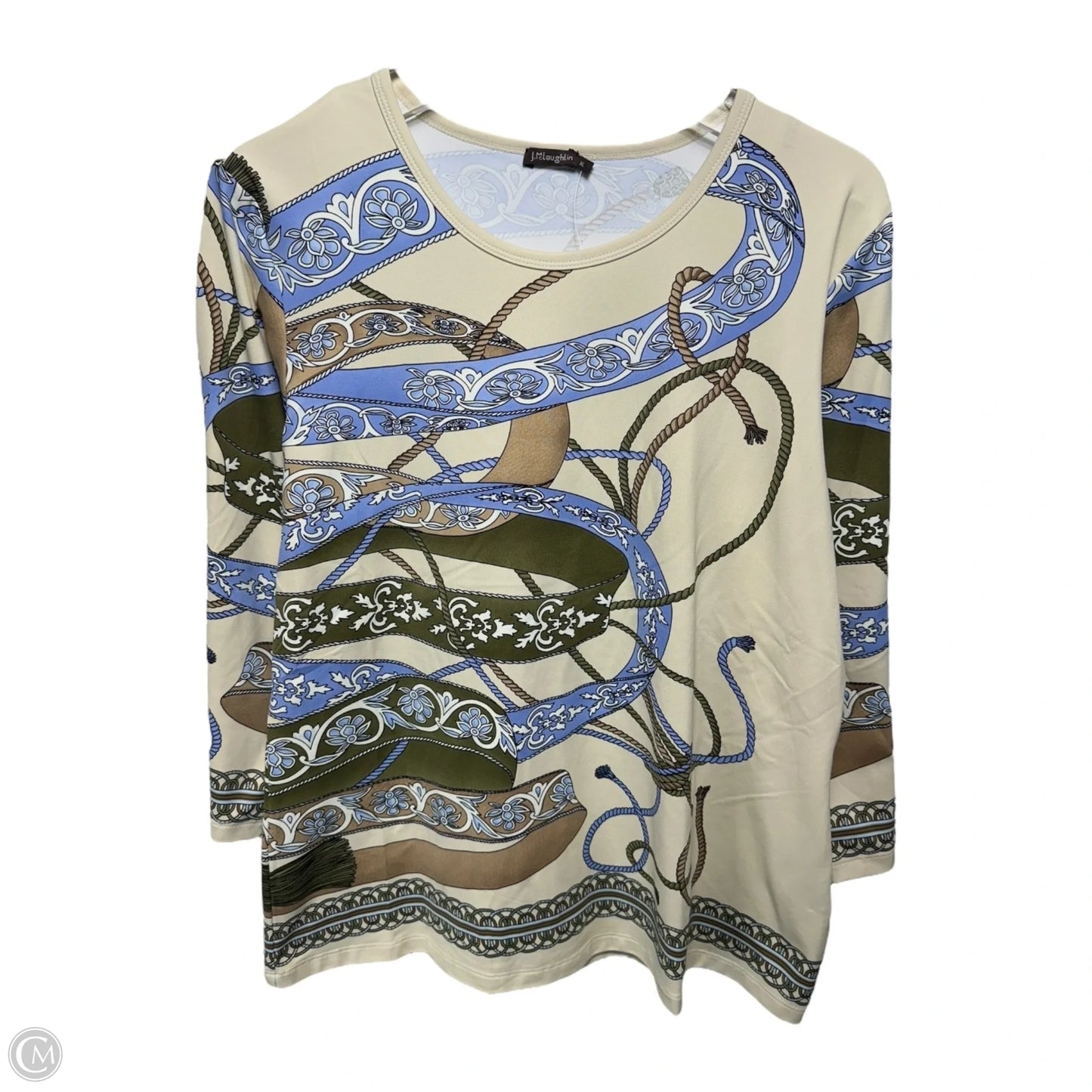 Top Long Sleeve By J Mclaughlin In Cream, Size: Xl