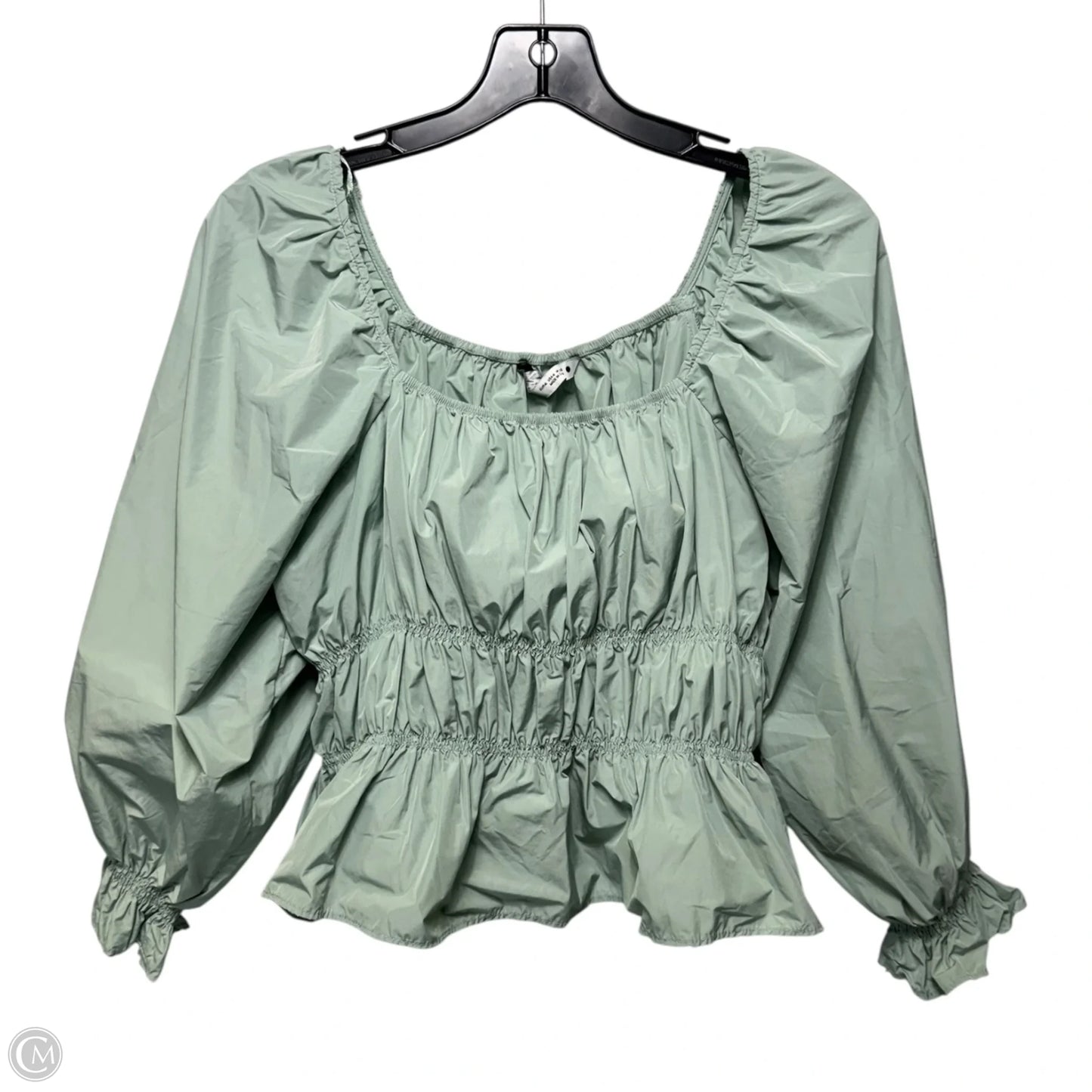 Blouse Long Sleeve By Zara In Green, Size: M