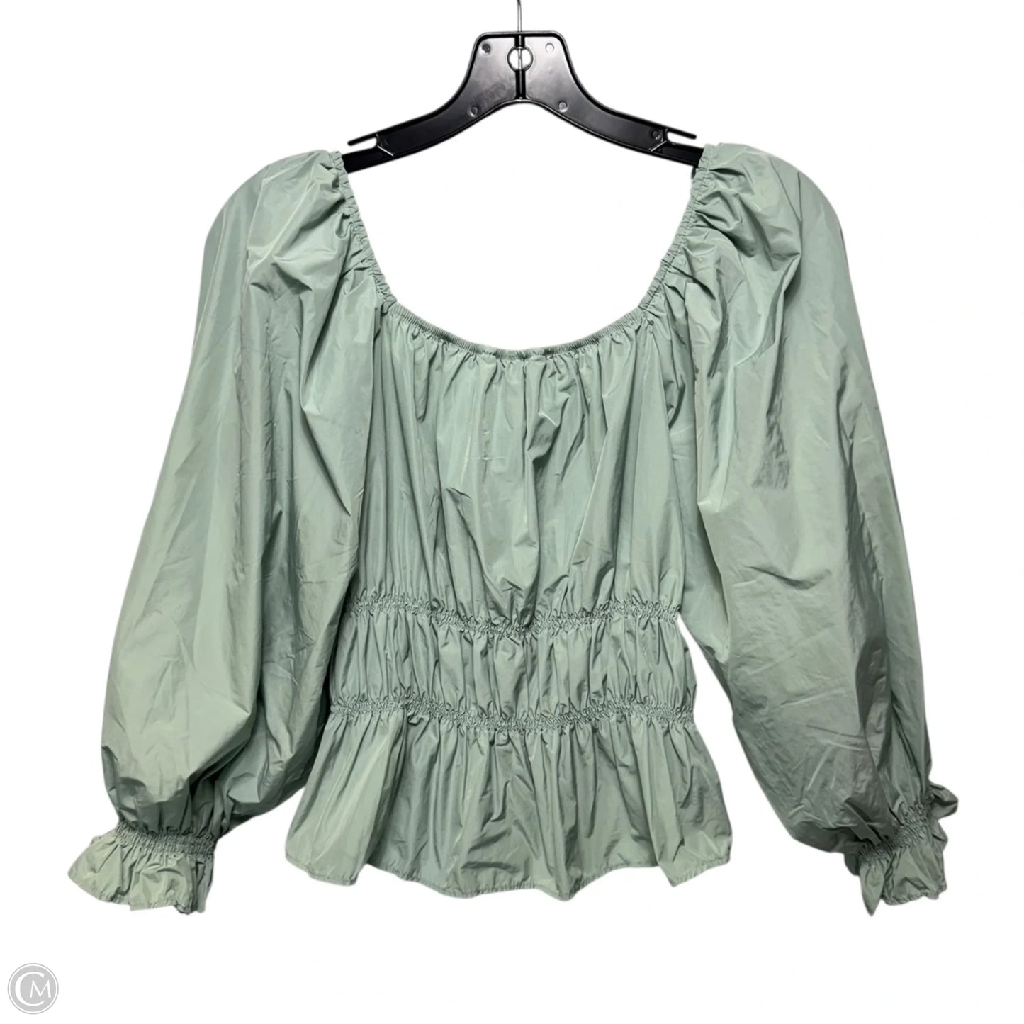 Blouse Long Sleeve By Zara In Green, Size: M