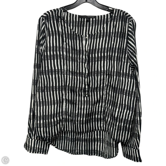 Blouse Long Sleeve By Harve Bernard In Black & White, Size: L