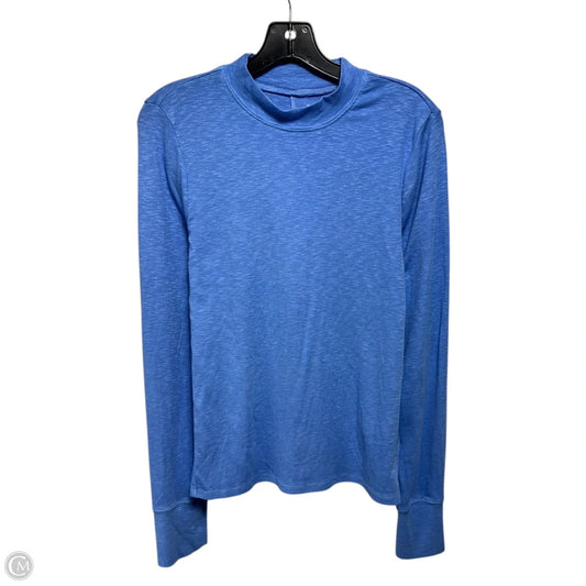 Ribbed Top Long Sleeve By Gap In Blue, Size: M