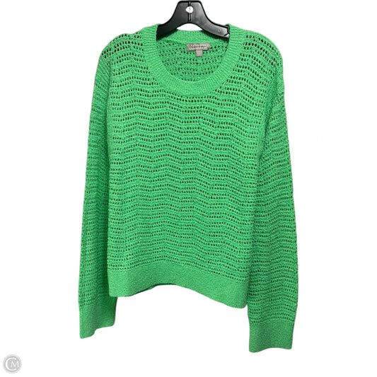 Pointelle Crewneck Sweater By J. Crew In Dark Mint, Size: XL