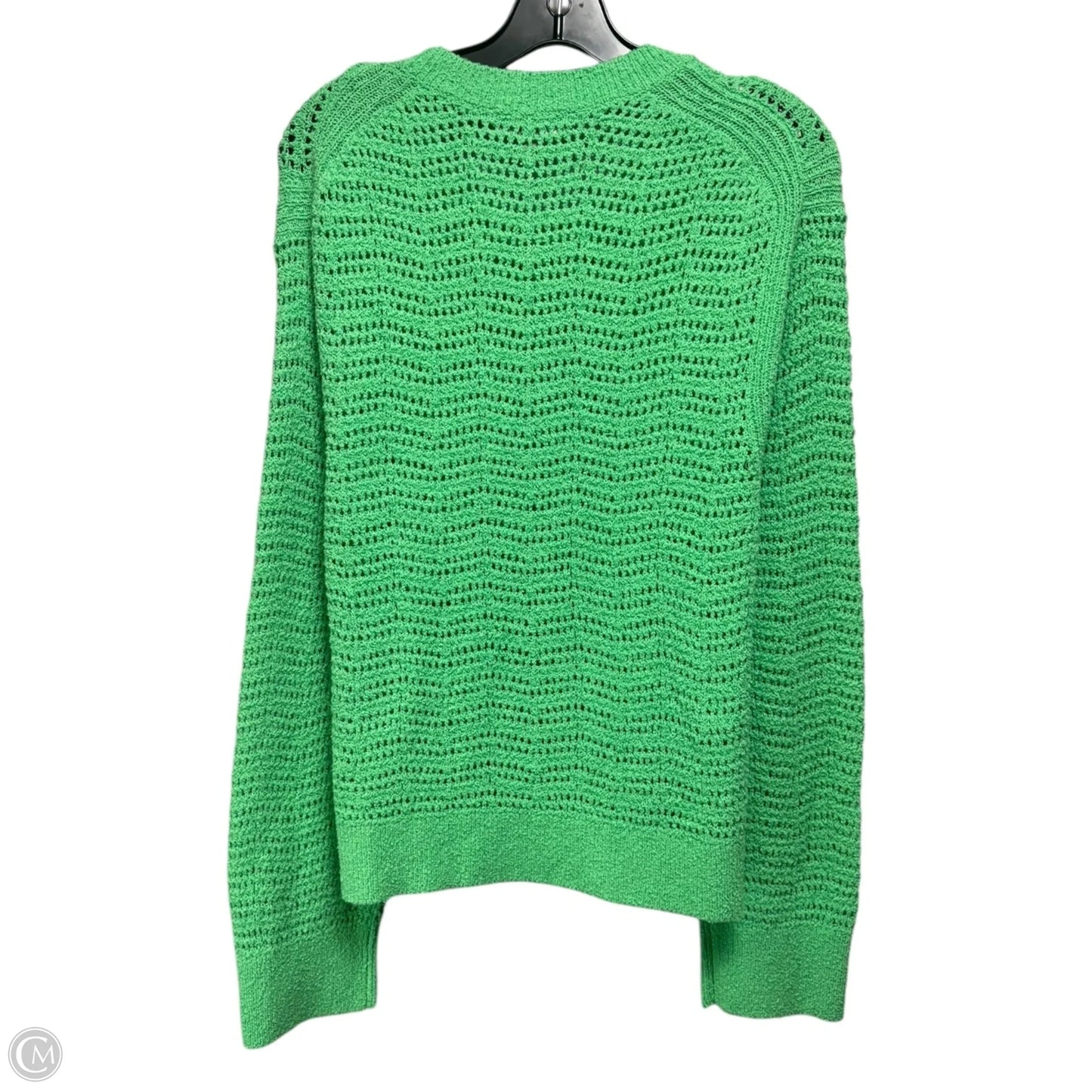 Pointelle Crewneck Sweater By J. Crew In Dark Mint, Size: XL