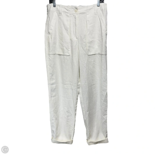 Seaside Cargo Pant In Linen-Tencel Lyocell Blend By J. Crew In White, Size: 8