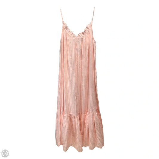 Ruffle Beach Dress By J. Crew In Brilliant Peony Stripe Airy Gauze, Size: Xl