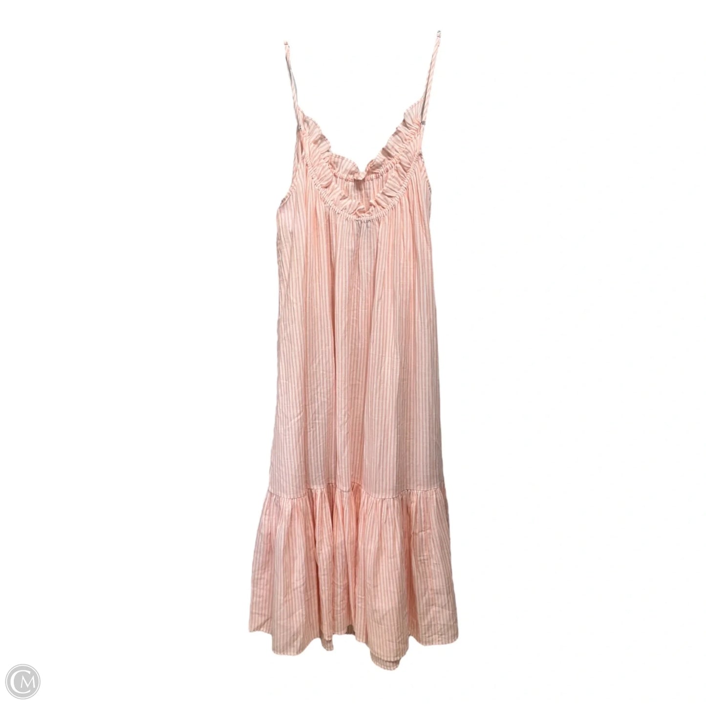 Ruffle Beach Dress By J. Crew In Brilliant Peony Stripe Airy Gauze, Size: Xl