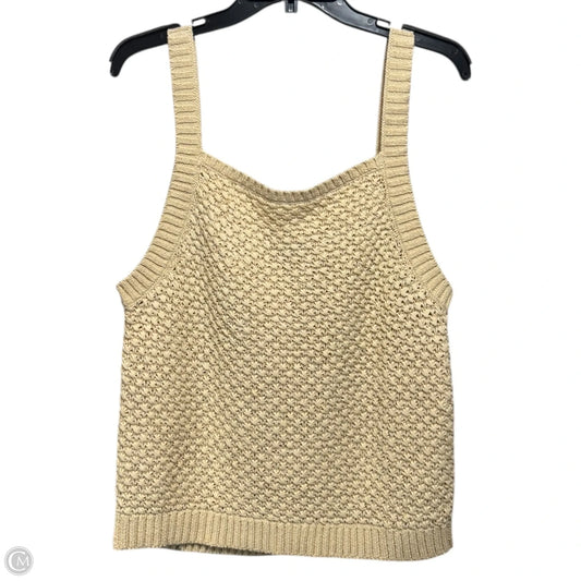 Basket-Stitch Sweater-Tank By J. Crew In Buff Clay, Size: XL