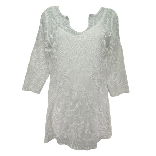 Mesh Embroidered Tunic By White House Black Market  Size: S