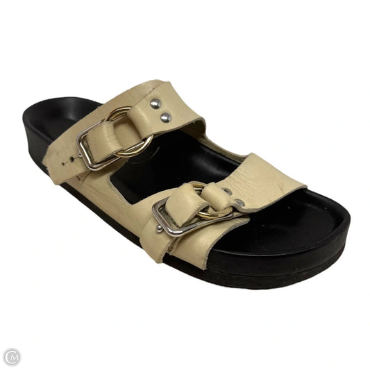 The Isa Slide Sandals Flats By M Gemi In Cream, Size: 8.5