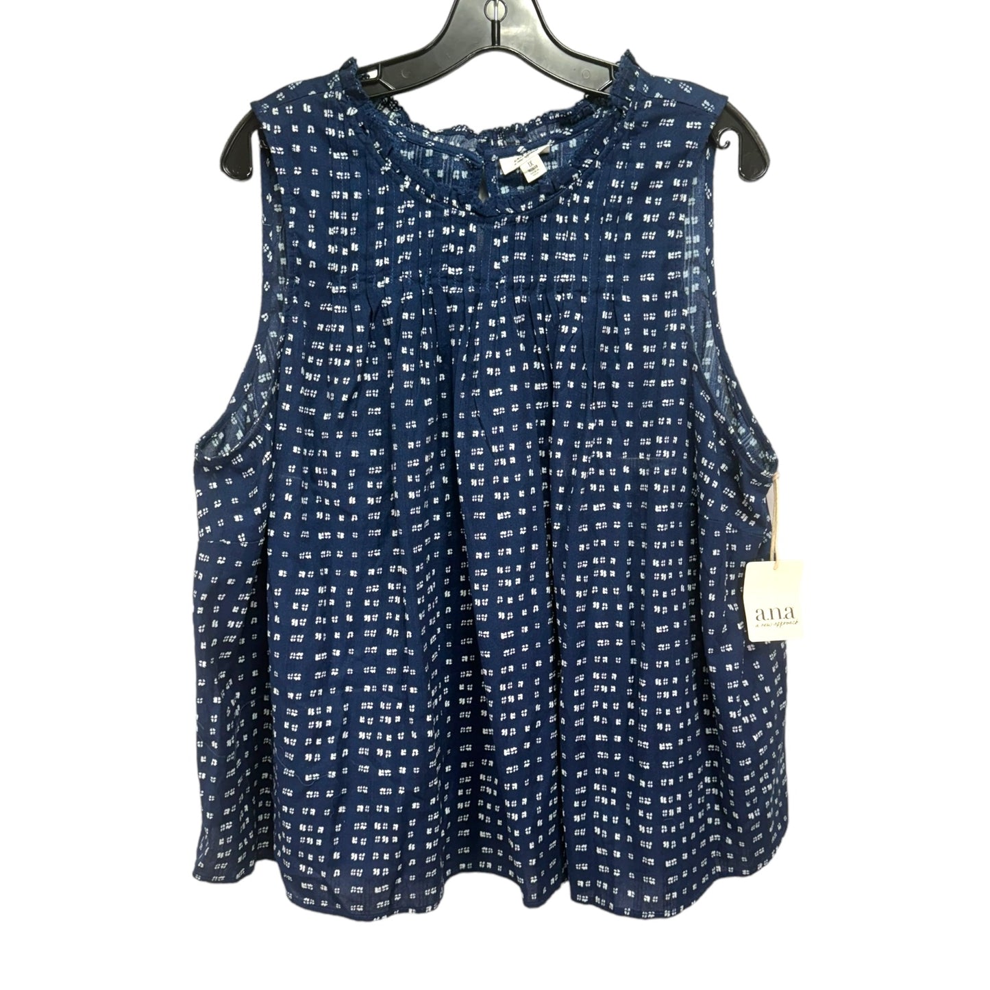 Top Sleeveless By Ana In Blue, Size: 1x