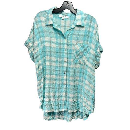 Top Short Sleeve By Jane And Delancey In Plaid Pattern, Size: Xl