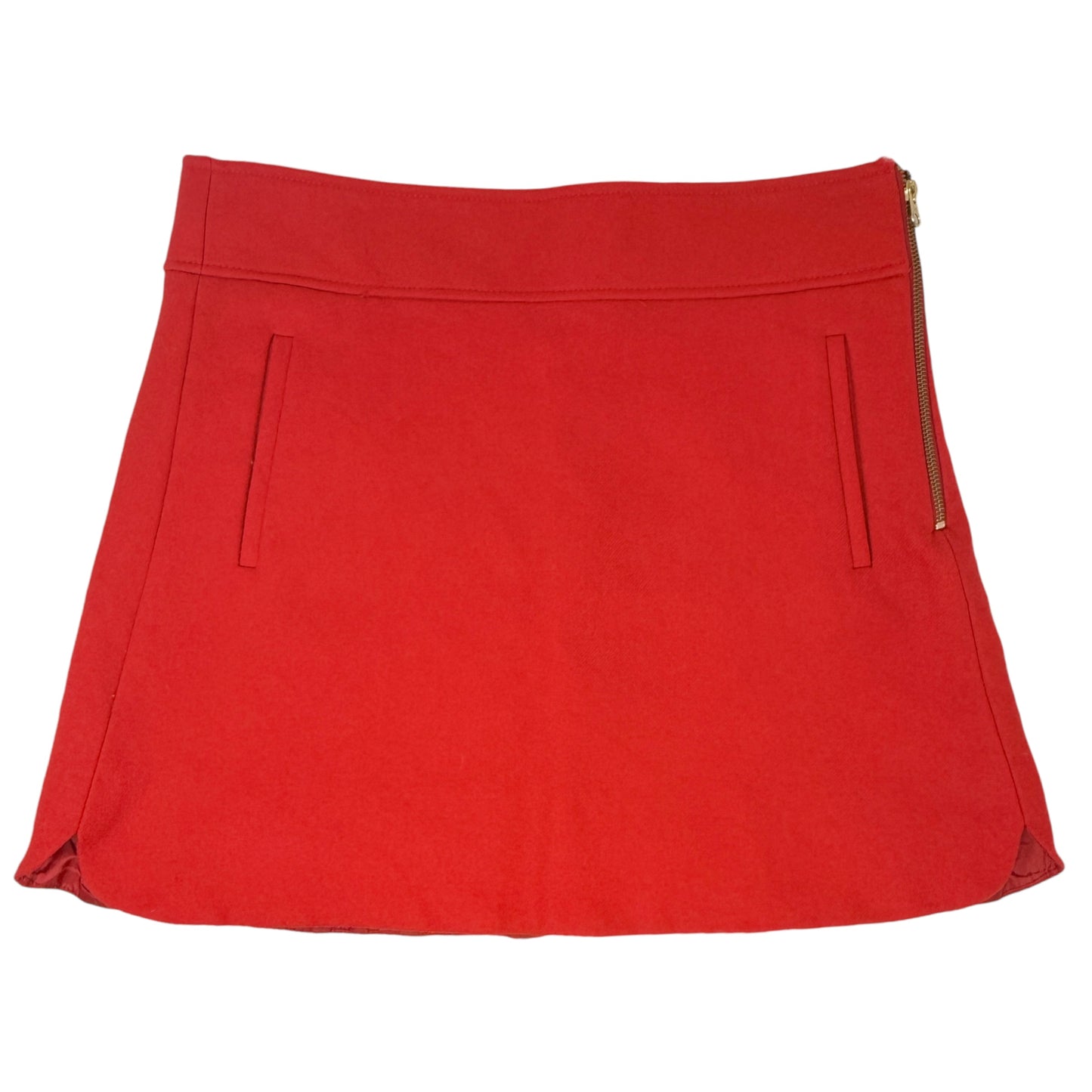 Wool Mini Skirt By J. Crew In Red, Size: 12