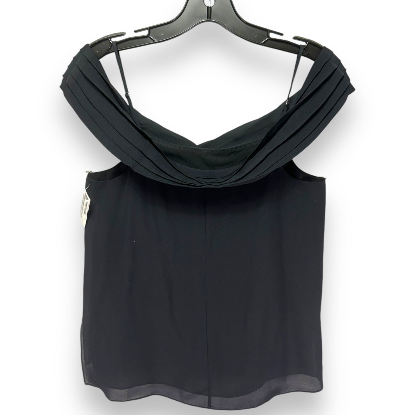 100% Silk Pleated Off-The-Shoulder Top Luxury Designer By T By Alexander Wang In Black, Size: S