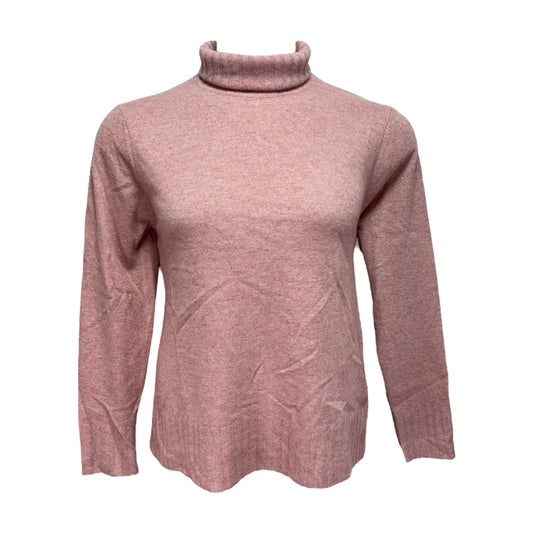 Turtleneck Sweater Cashmere By Qi In Pink, Size: L