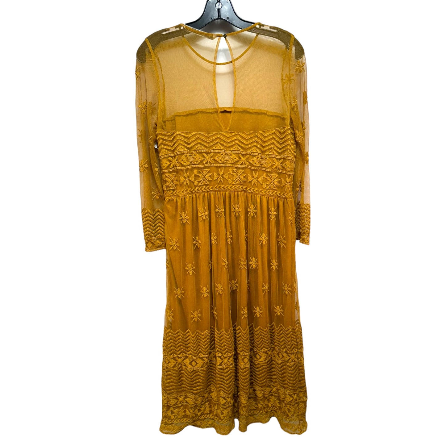 Dress Casual Midi By Zara In Gold, Size: M