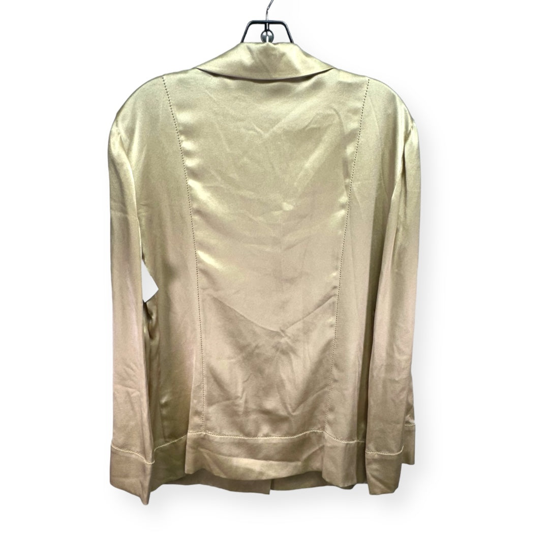 100% Silk Gold Top Long Sleeve Lorella Braglia, Size L