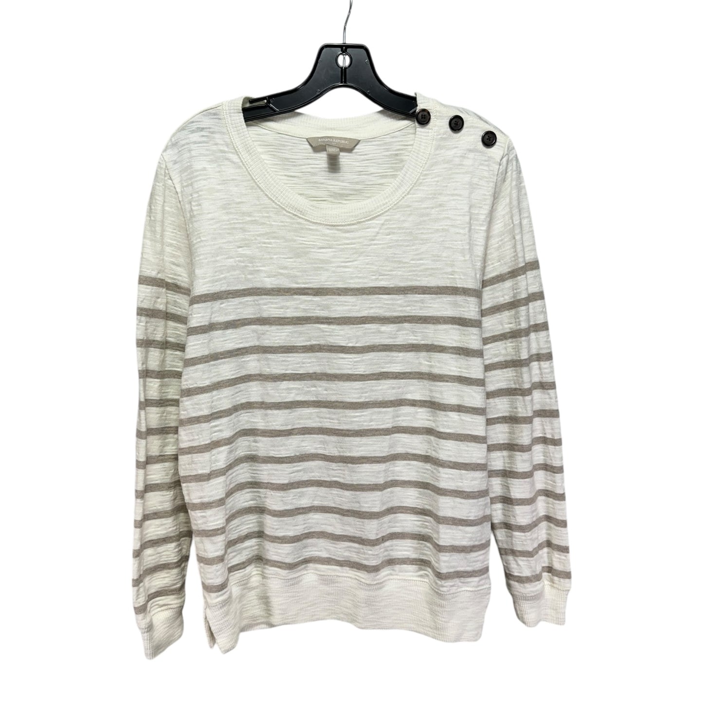 Top Long Sleeve By Banana Republic In Striped Pattern, Size: M