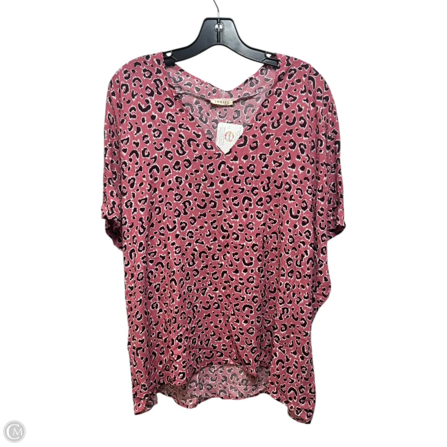 Top Short Sleeve By Jodifl In Animal Print, Size: L