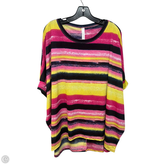 Top Short Sleeve By Dear Scarlett In Striped Pattern, Size: L