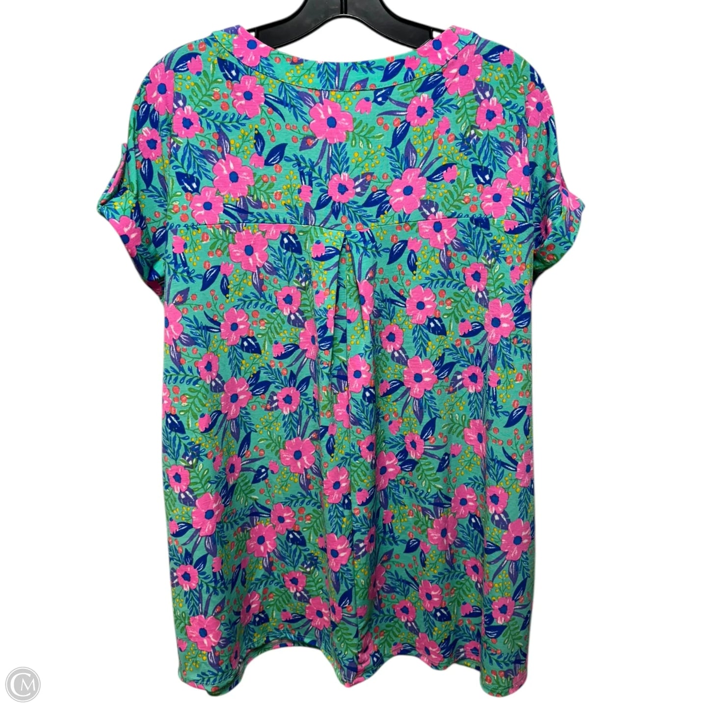 Top Short Sleeve By Dear Scarlett In Floral Print, Size: Xl