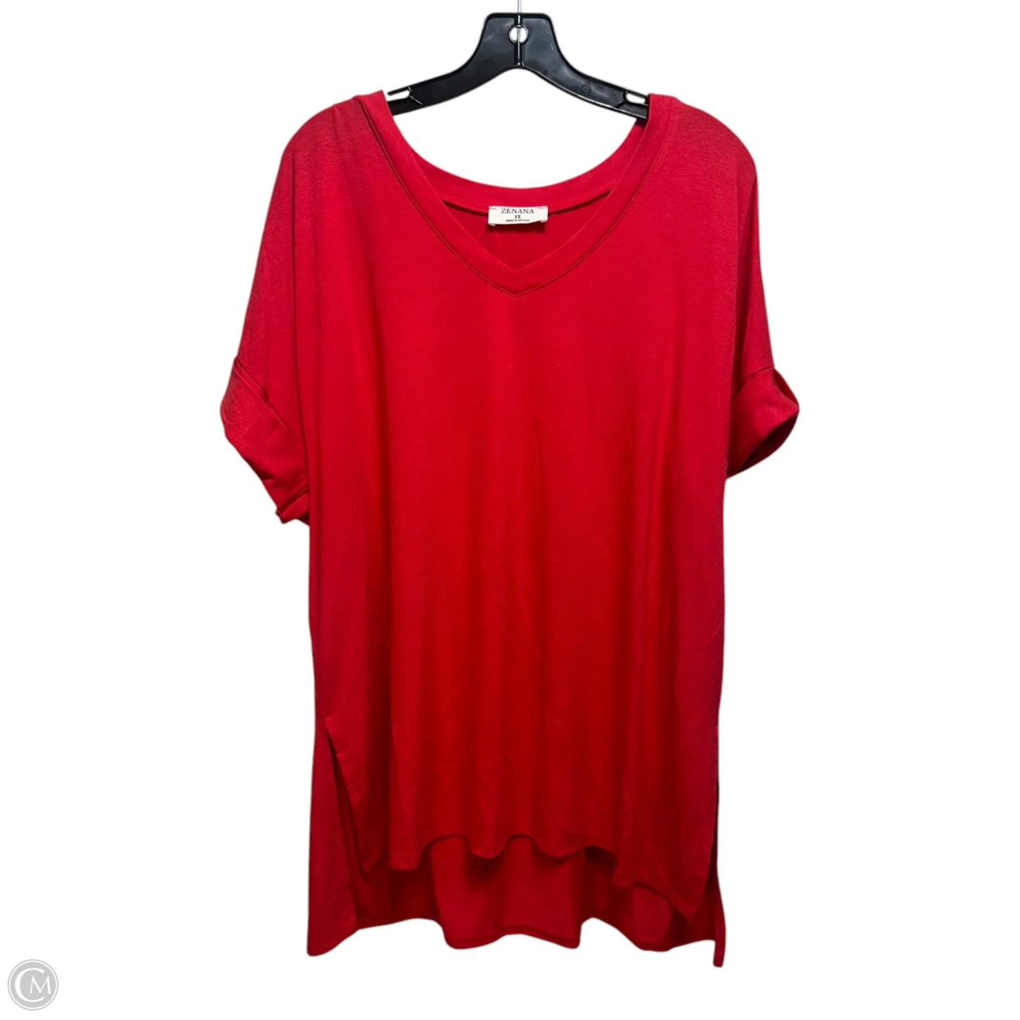 Top Short Sleeve By Zenana In Red, Size: 1x