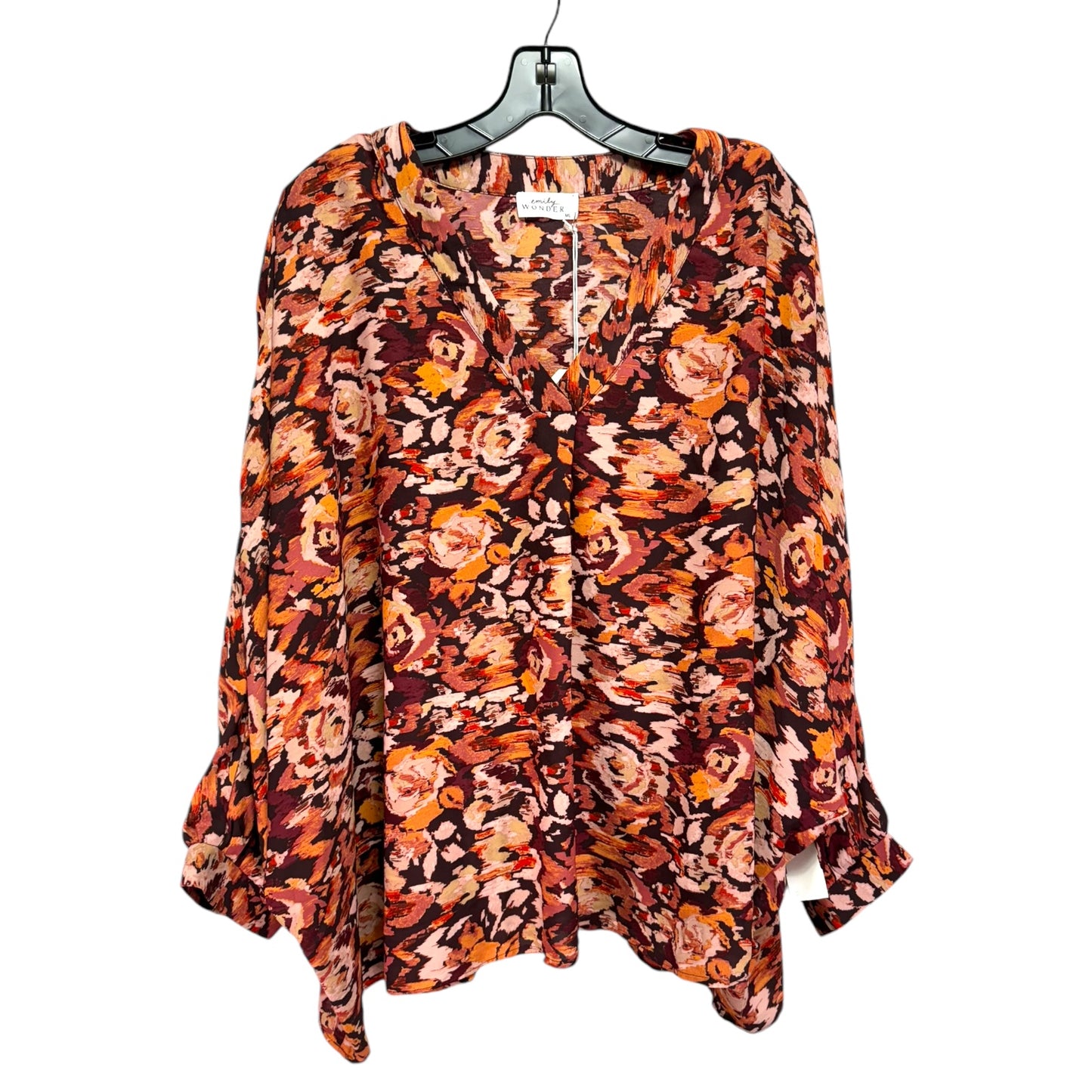 Top 3/4 Sleeve By Emily Wonder In Multi-colored, Size: L