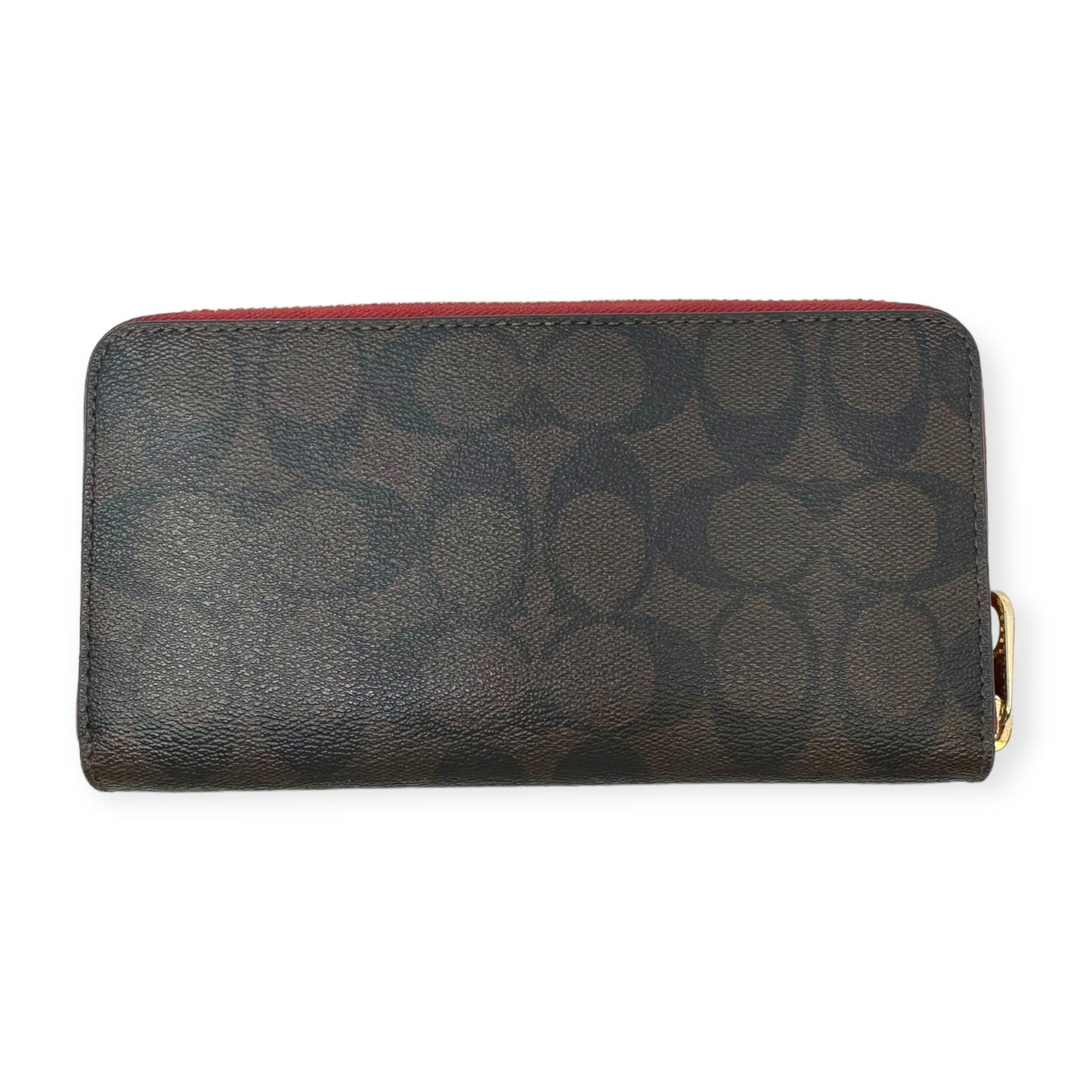 Long Zip Around Wallet Designer in Signature Monogram & 1941 Red By Coach, Size: Large