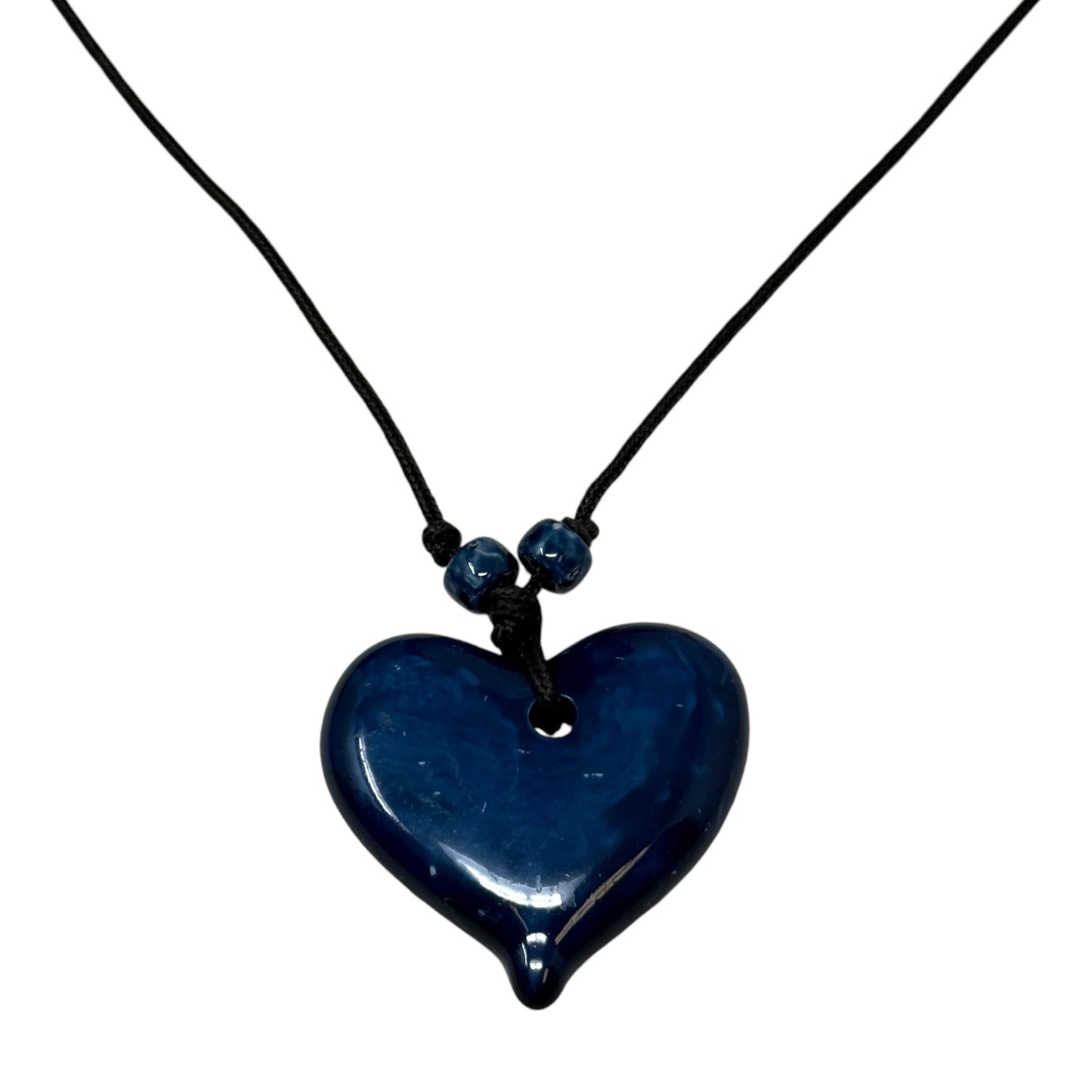 Blue Heart Pendant Necklace By Unbranded