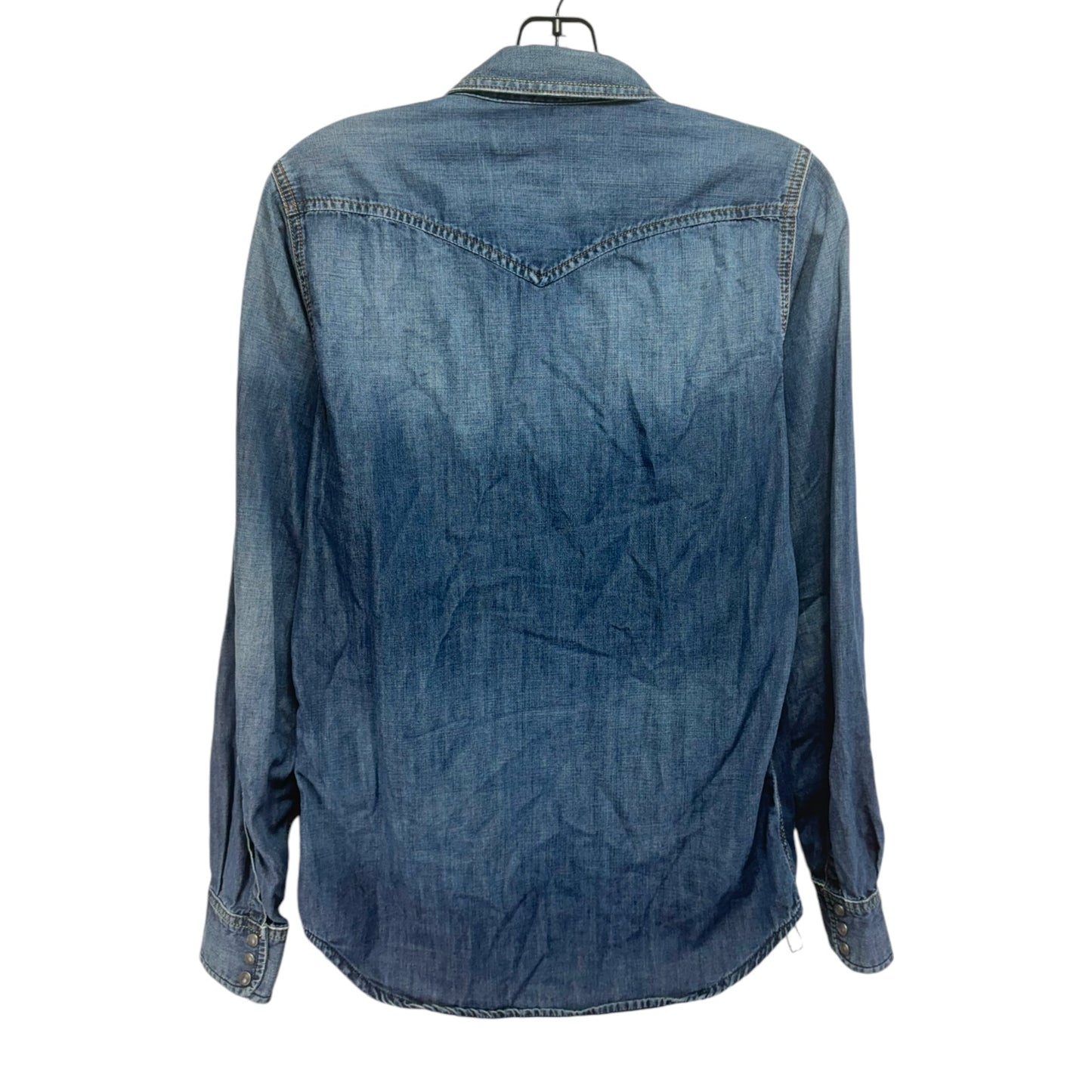 Top Long Sleeve By Diesel In Blue Denim, Size: S