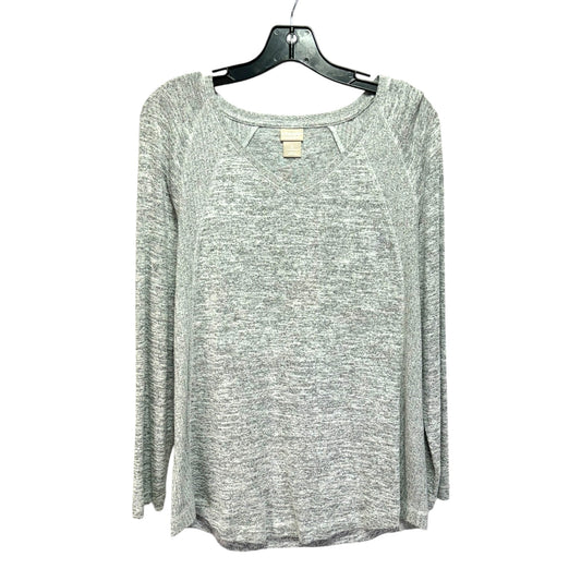 Top Long Sleeve By Chicos In Grey, Size: S