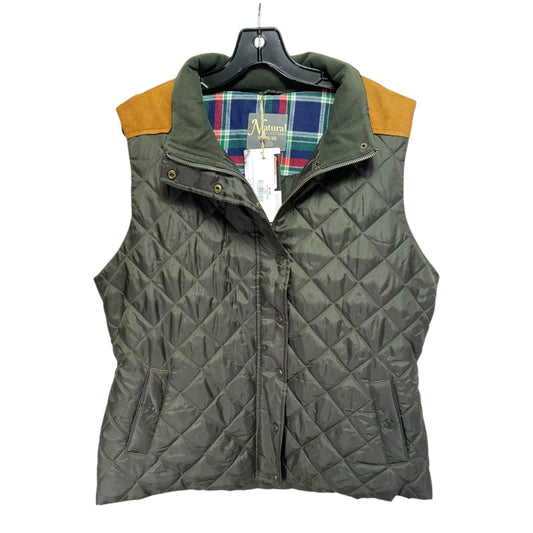 Vest Puffer & Quilted By Natural Reflections In Green, Size: Xl