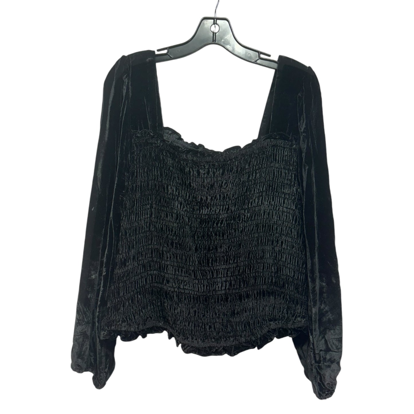 Velvet Top Long Sleeve By Torrid In Black, Size: 4