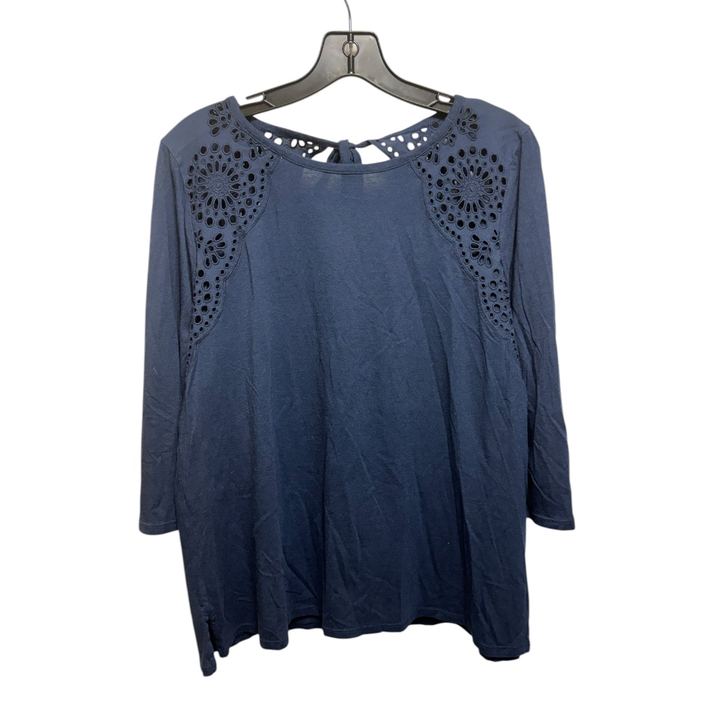 Eyelet Tie Back Top Long Sleeve By J. Jill  Size: L