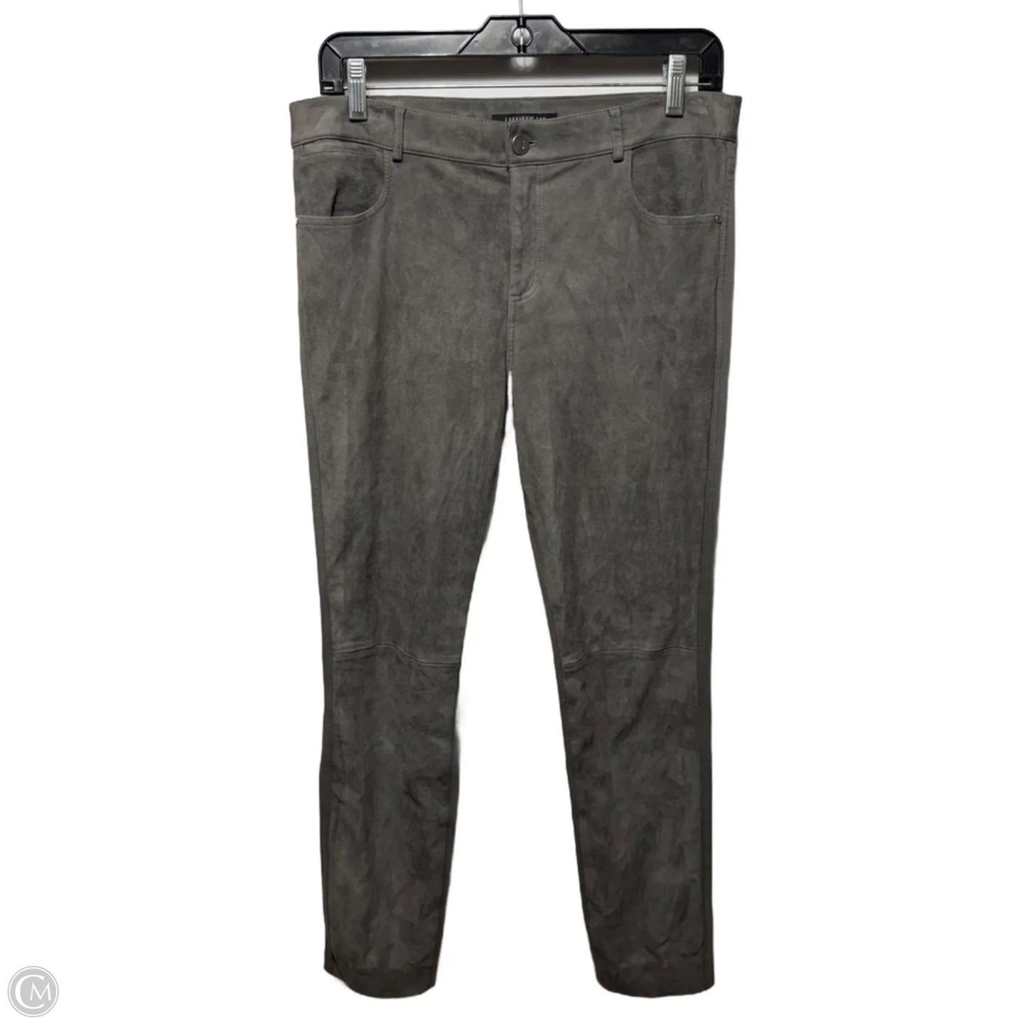 Mercer Suede-Front Skinny Pants Designer By Lafayette 148 In Grey, Size: 2