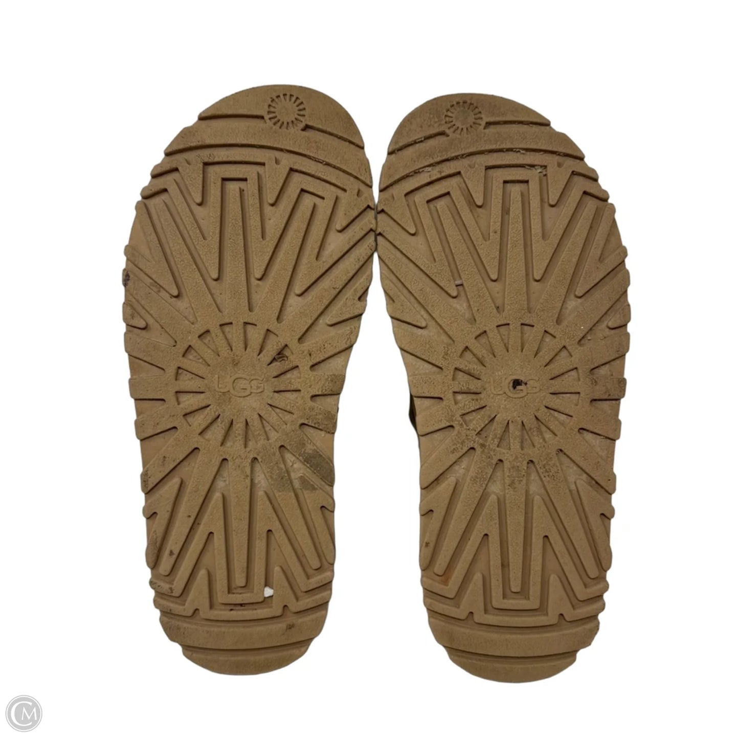Goldenglow Velcro Platform Sandals Designer By Ugg In Tan, Size: 9