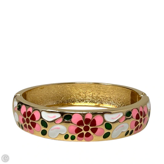Hand Painted Floral Enamel Hinged Bangle Bracelet By Anthropologie