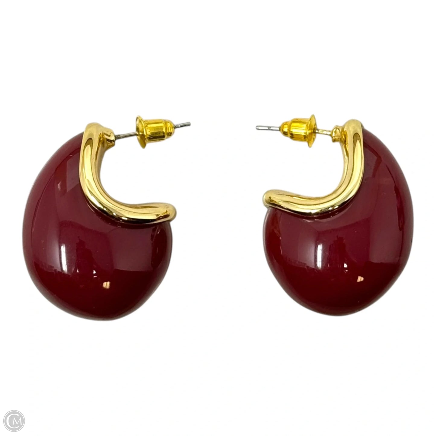 Red Chunky Hoop Earrings