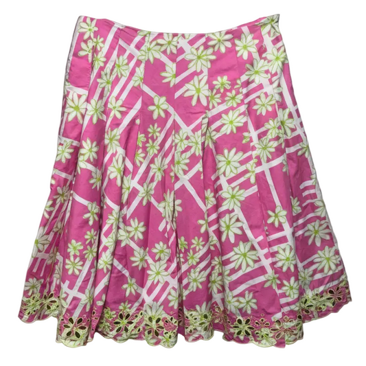 Vintage Skirt Designer By Lilly Pulitzer In Floral Print, Size: 4