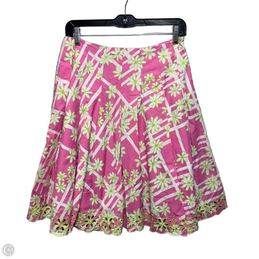 Vintage Skirt Designer By Lilly Pulitzer In Floral Print, Size: 4