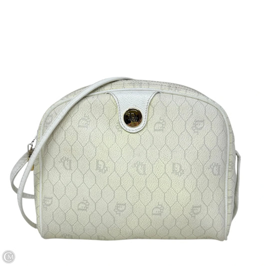 Vintage Honeycomb Crossbody In Coated Canvas Luxury Designer By Dior, Size: Small