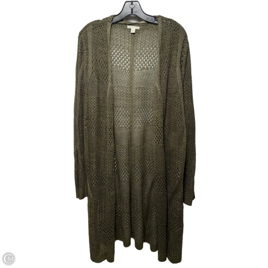 Open Knit Duster Sweater Cardigan By Chico’s In Green, Size: 22