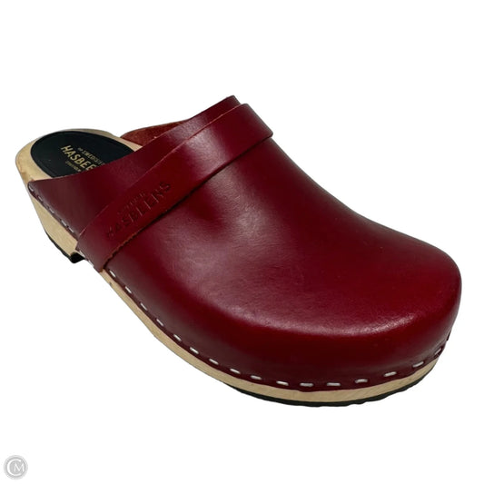 Swedish Husband Leather Clogs By Hasbeens In Red, Size: 7 (37)