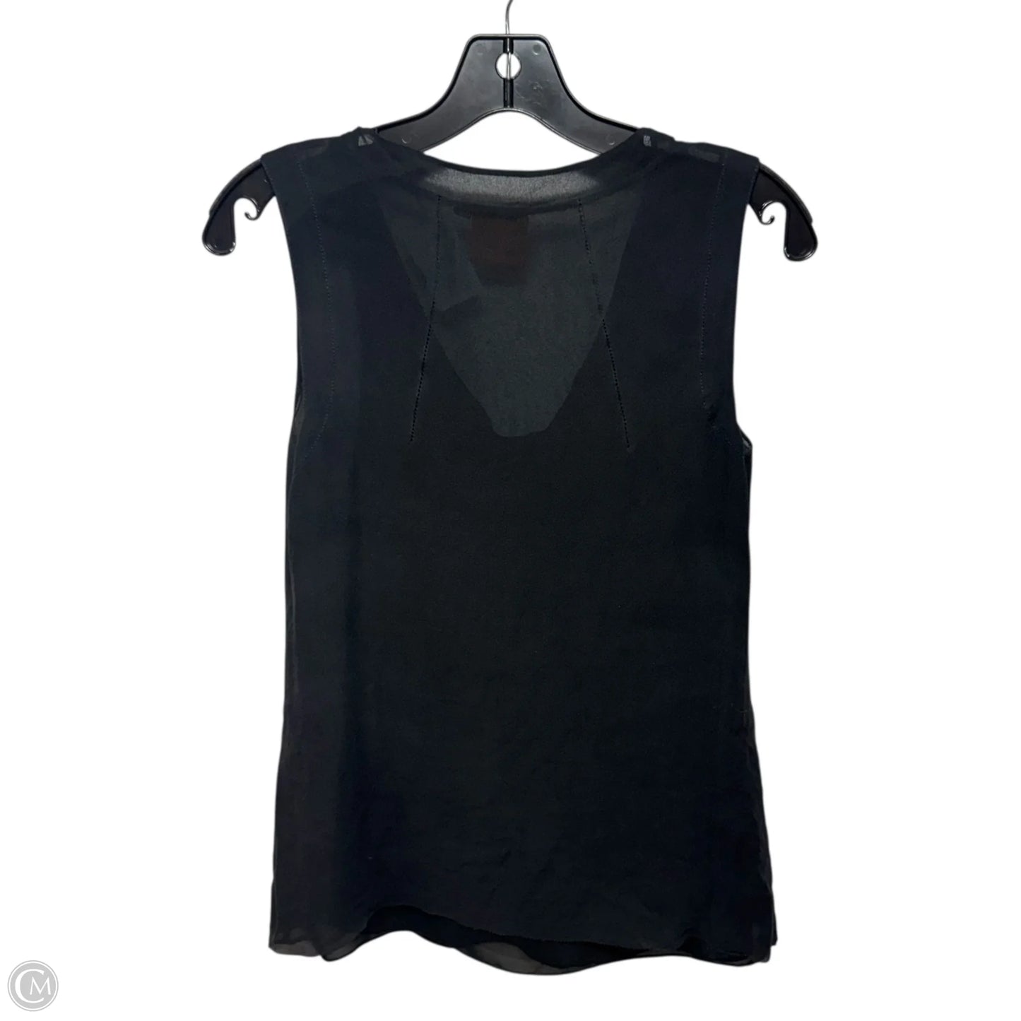 Silk Sleeveless Tank Top Designer By Tory Burch In Black, Size: 6
