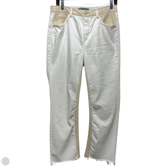Jeans Wide Leg By Wit & Wisdom In Cream & Tan, Size: 8