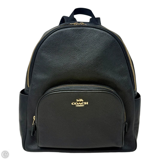 Court Backpack In Black Pebbled Leather Designer By Coach, Size: Large