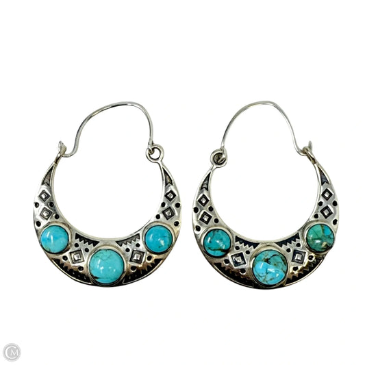 Blue Turquoise Sterling Silver Oxidized Earrings By Clothes Mentor