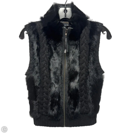 Rabbit Fux Knit Vest By Bcbgmaxazria In Black, Size: Xs