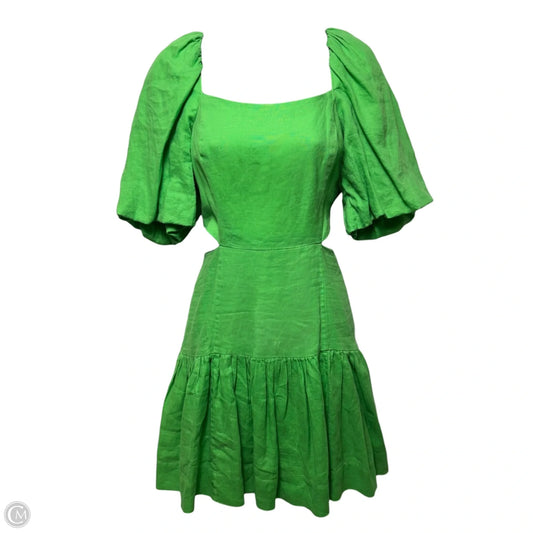 Kylanne Elbow Sleeve Linen Mini Dress Designer By Lilly Pulitzer In Gecko Green, Size: 4