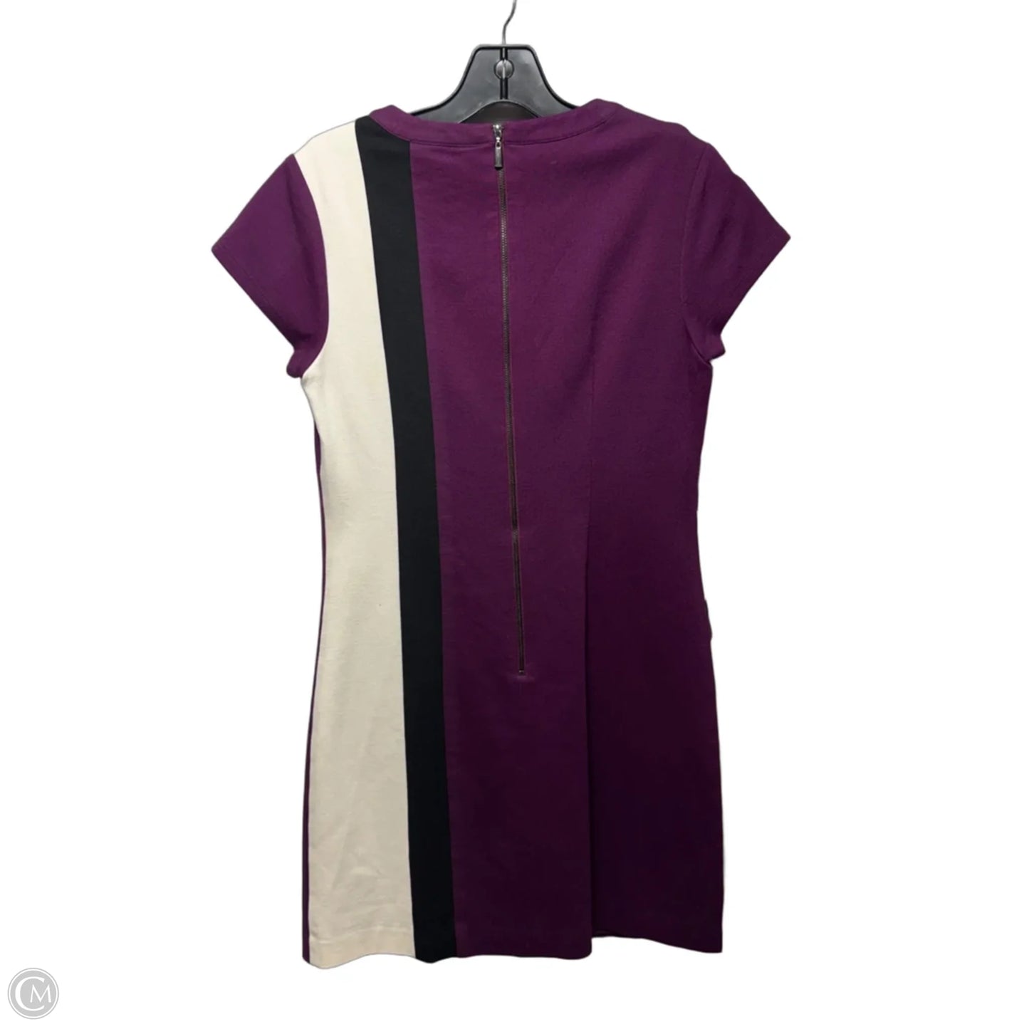Cap Sleeve Shift Dress By Laundry by Shelli Segal In Purple & White, Size: 4